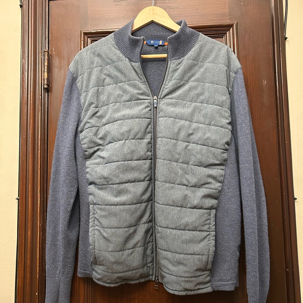 Stitch Golf Blue and Gray Quilted Jacket